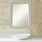Beveled Wood Bathroom Wall Mirror, Romano Silver Narrow Frame